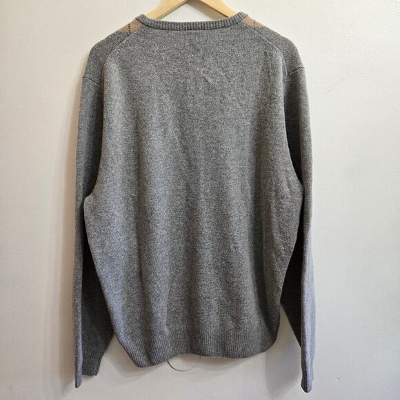 Jos. A. Bank Vintage Argyle Lambswool V-Neck Sweater L Academia Preppy Old Money - Picture 6 of 11